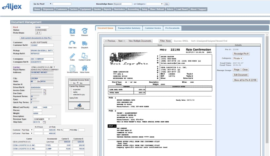 Aljex App Facilitates Inbound Documents