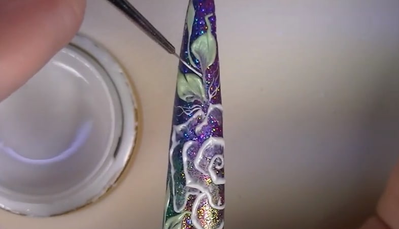 3-D Gel Rose With Glitter Design