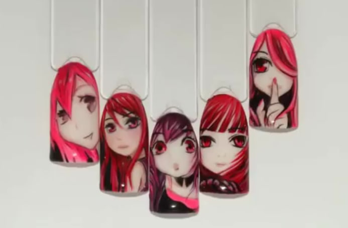 Anime Nail Art Time Lapse