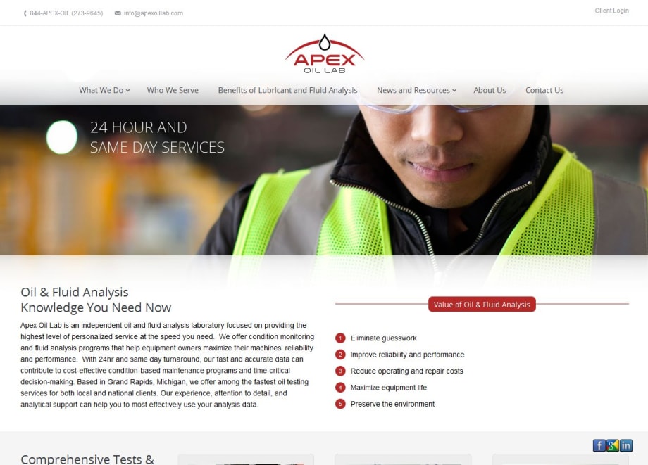 Apex Oil Lab Opens Full-Service Oil Analysis Lab