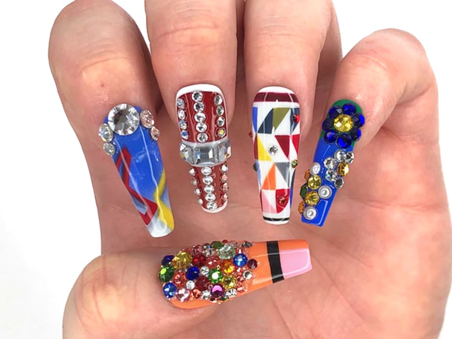 NTNA S. 6 Pre-Challenge #2: Colorful Abstract Nail Art (Ashley)