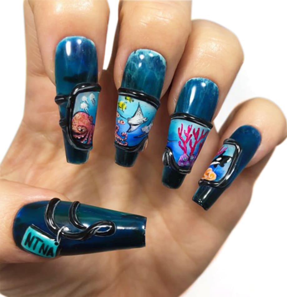 NTNA S. 6 Challenge 3: Under the Sea Nail Art (Ashley)