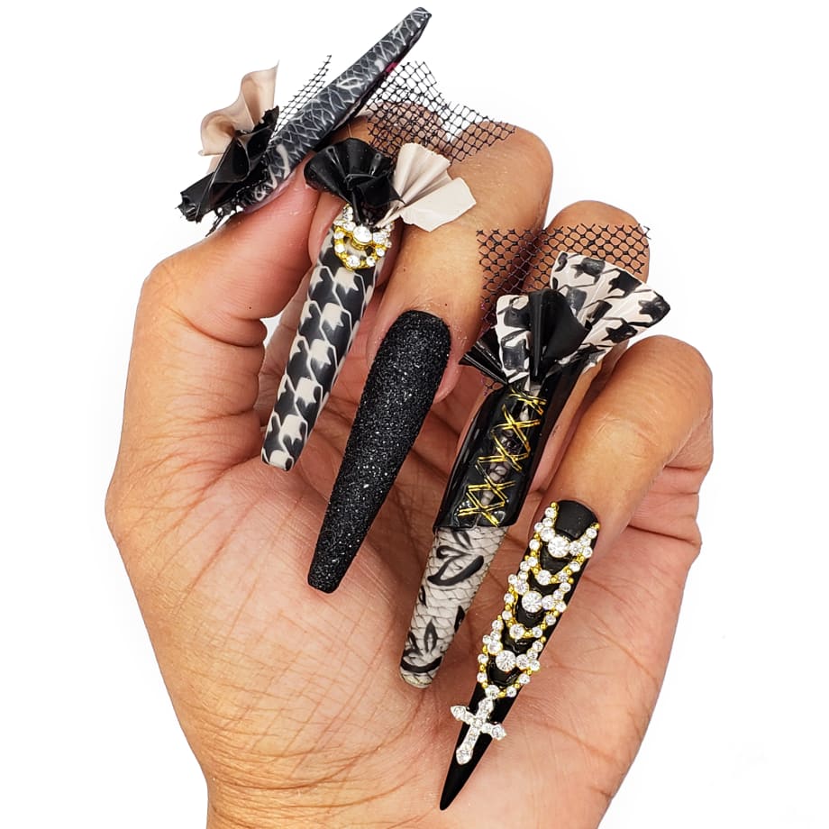 NTNA S. 6 Challenge 7: Lace and Jewels Nail Art (Ashton)