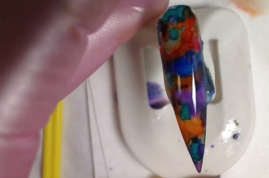 Abstract Nail Art Using Alcohol Inks
