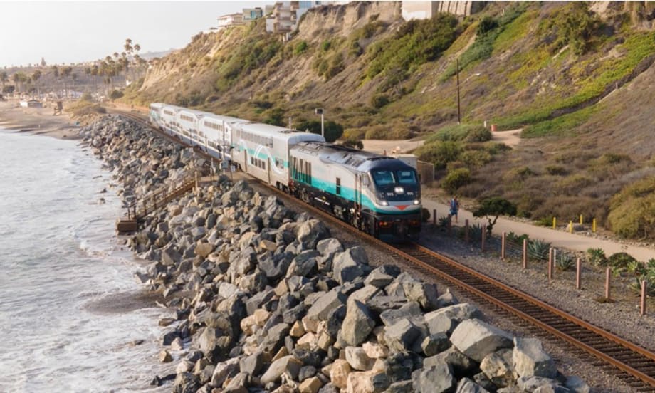 An OCTA coastal rail line train.