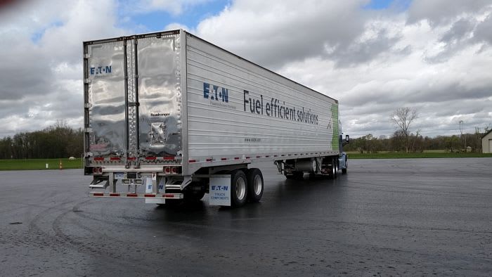 Driver Keeps Hands Off As Eaton System Docks a Trailer