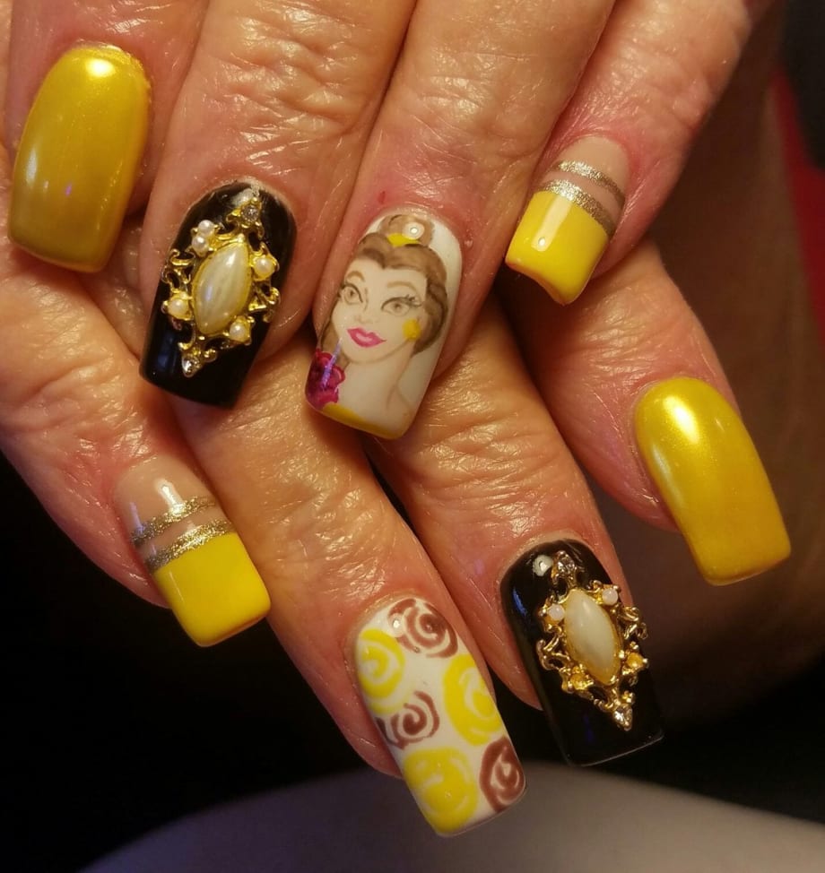 Beautiful Nail Art Inspired by Beauty and the Beast
