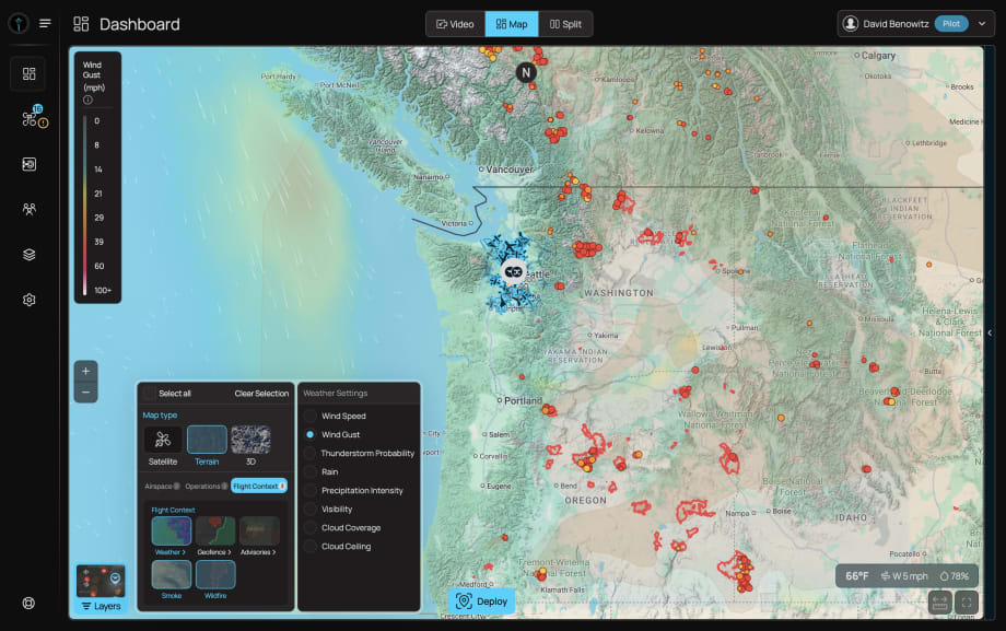 Graphic of all layers with terrain view.