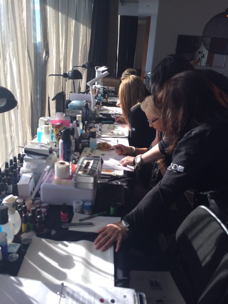 Backstage at CND for The Blonds Fall/Winter 2014