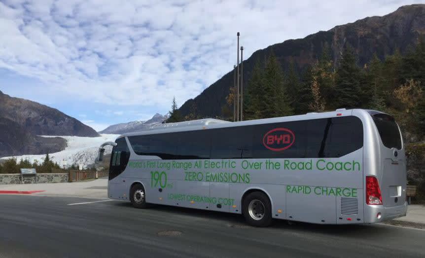 Alaska Coach Tours test fully-electric BYD motorcoach