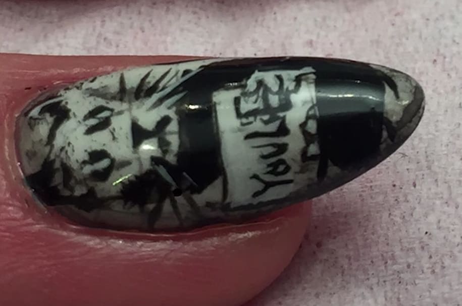 Banksy Nails: Ray (You Lie) Nail Design