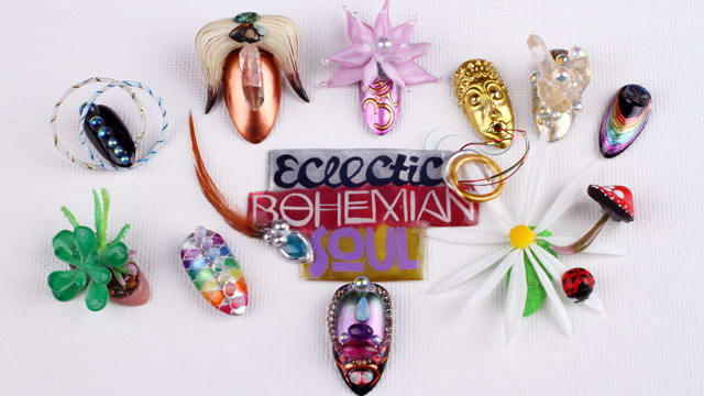 3-D Bohemian Eclectic Nails (NTNA S.3 Pre-Challenge #2)