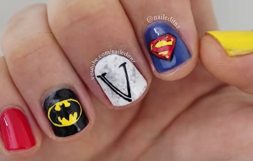 Batman V Superman Nail Art for Men