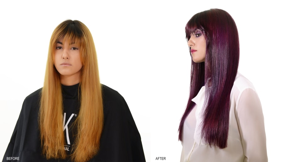 MAKEOVER: Copper to Royal Purple with the GKhair Lavender Bombshell Masque