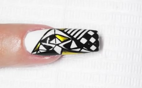 Black and White Geometric Nail Art