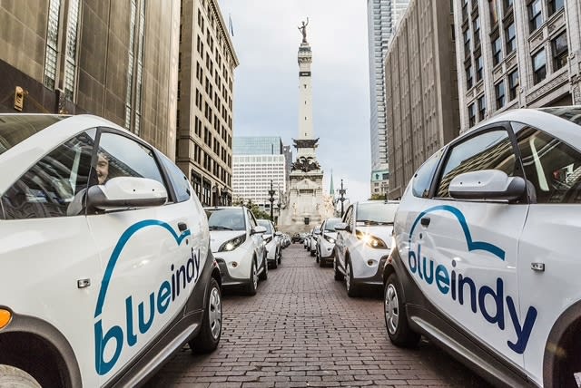 BlueIndy car sharing service exceeds 1,000 members, 7,000 rides