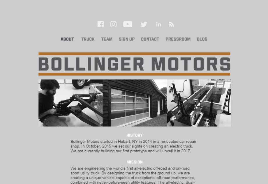 Bollinger Motors Launches Website, Blog and Social Media Channels