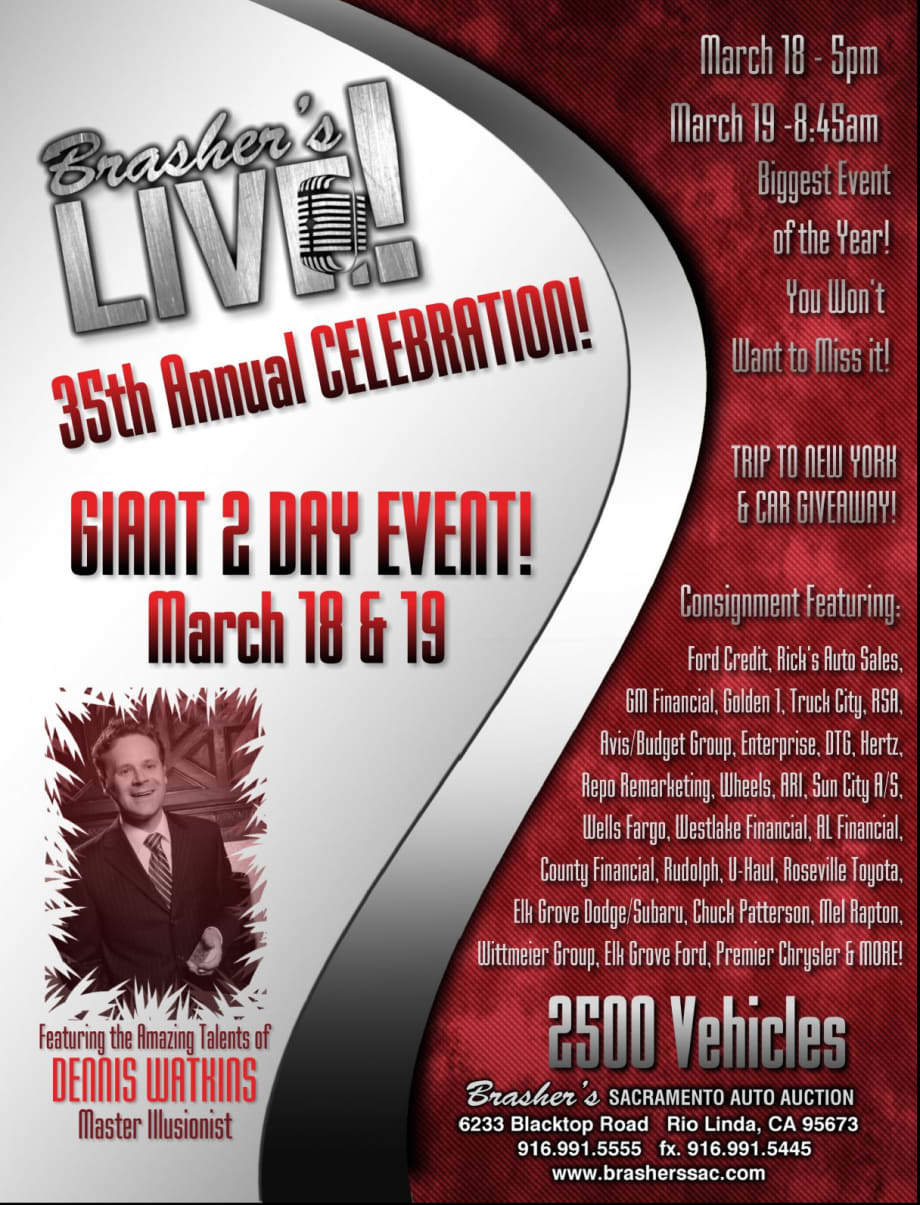 Brasher’s Sacramento Auto Auction Sets Stage for 35th Anniversary Event