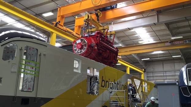 First engine installed in Miami's Brightline locomotive