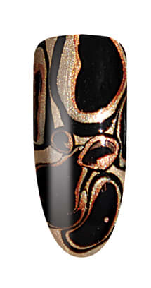 How-to: Gold and Black Marble-y Nail