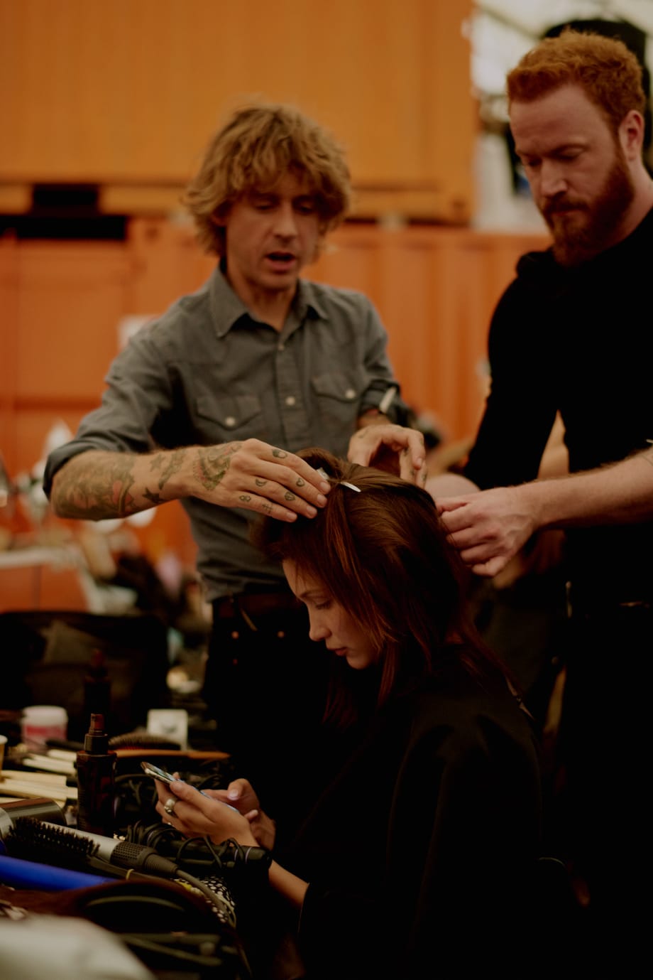 NYFW: Bouncy Blowouts and Chic Chignons by James Pecis for Brandon Maxwell and Oribe