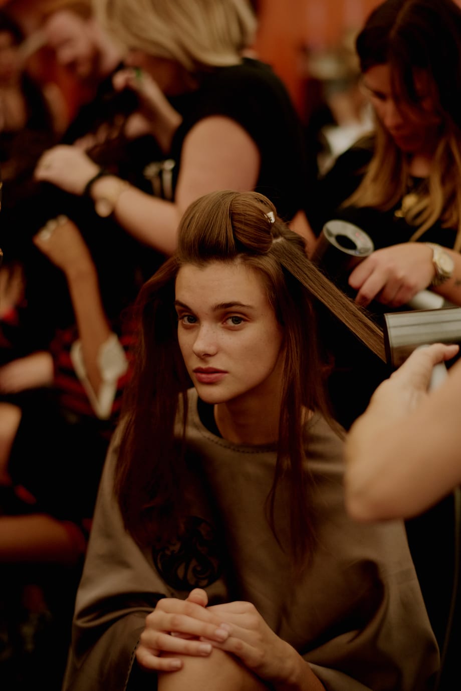 NYFW: Bouncy Blowouts and Chic Chignons by James Pecis for Brandon Maxwell and Oribe