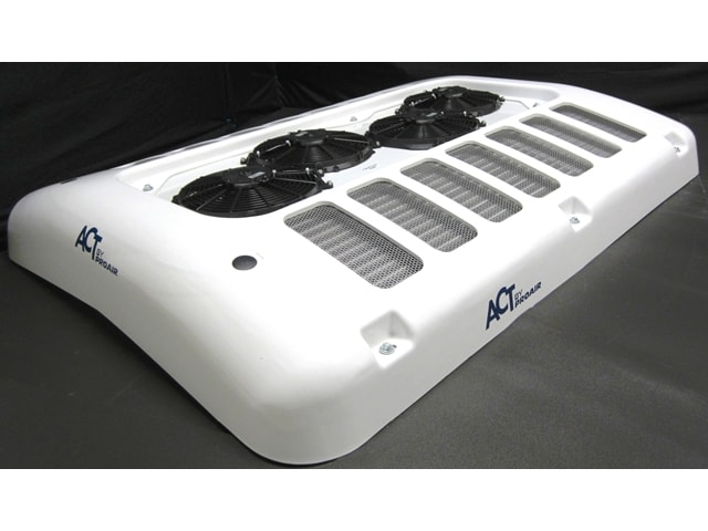 New rooftop a/c condenser has low profile