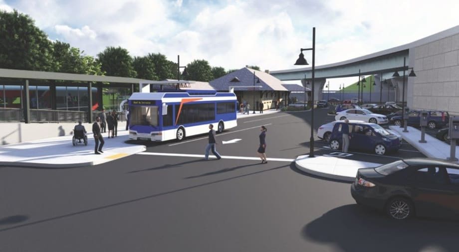 Rendering of the upgraded Derby-Shelton Train Station