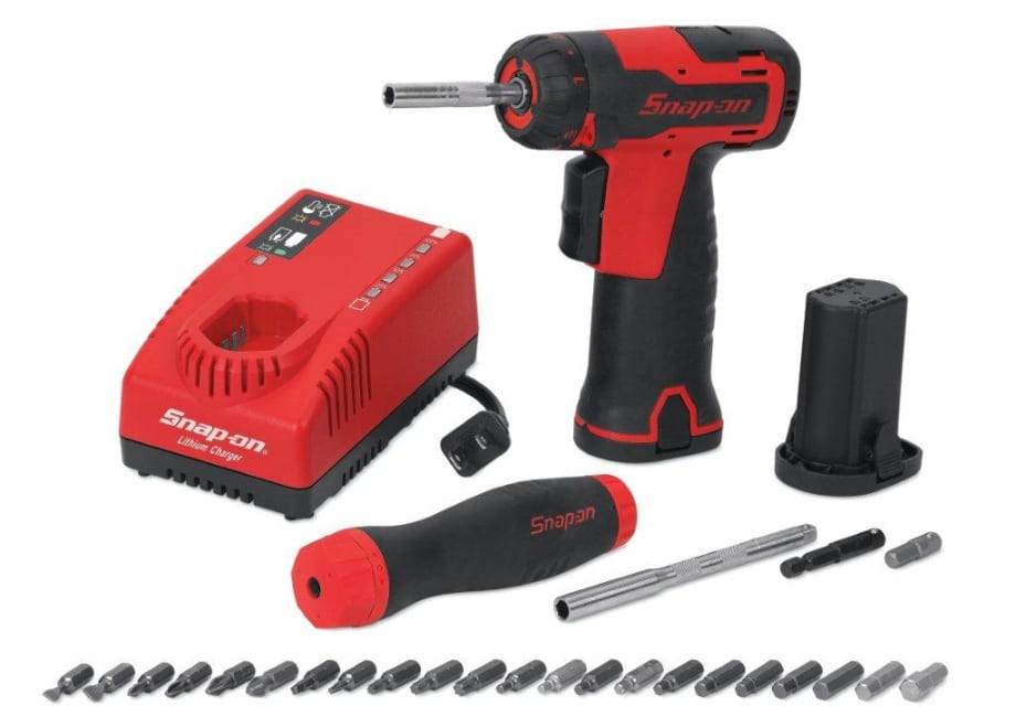 1/4-Inch Recessed Square Drive Micro-Cordless Screwdriver with Interchangeable Shanks and Bits