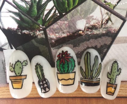 Cactus Cooler: Cacti Nail Art