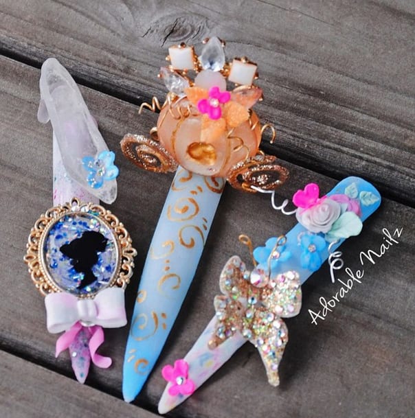 Cinderella-Inspired Nail Art