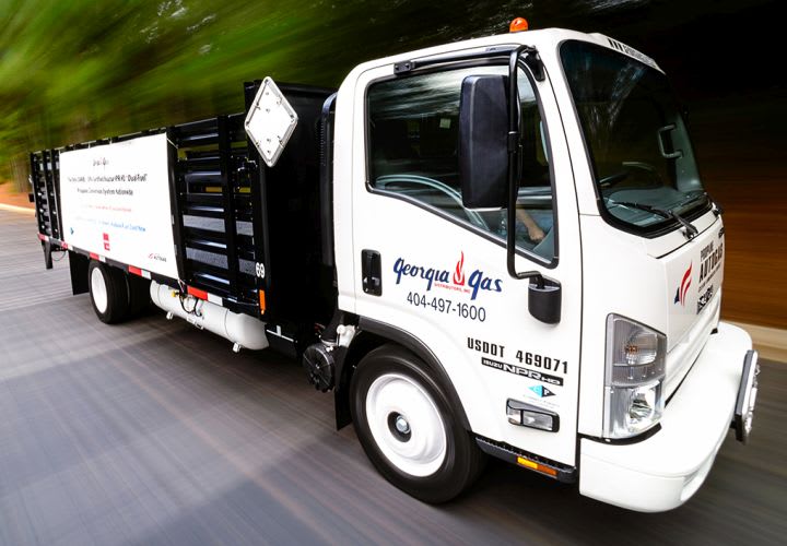 Bi-Fuel Propane Autogas Isuzu Cabover Shown