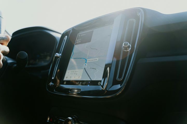 Photo of a touchscreen on a car's dashboard