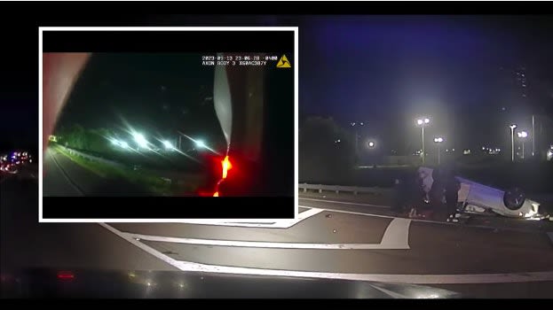 GA Officers, Good Samaritans Lift Crashed Car Off of Teen