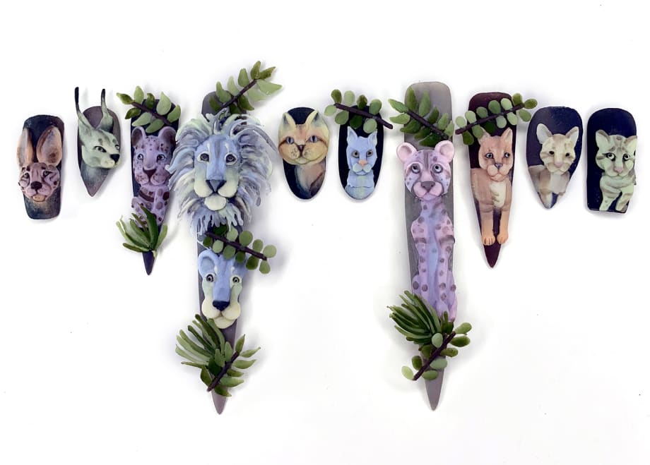 NTNA S. 6 Challenge 2: Wild Cat Acrylic Nail Art (Carly)