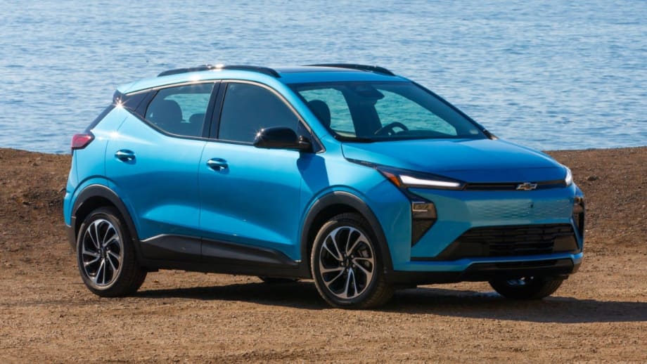 Photo of new Chevrolet Bolt parked on a beach