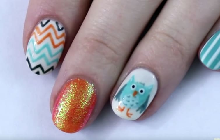 Chevron Nails Using Gel-Polish