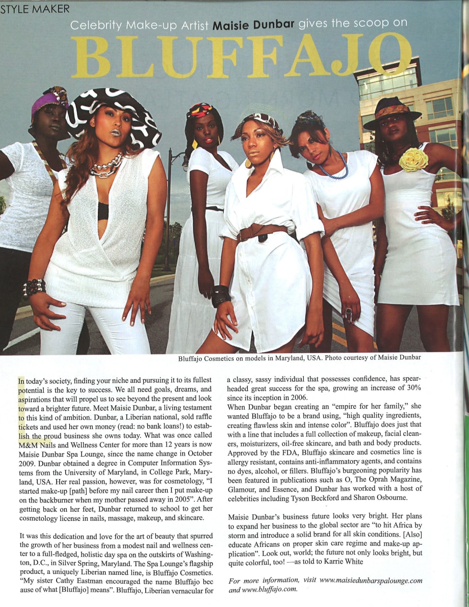 Maise Dunbar's Bluffajo Line Featured in Liberian Magazine