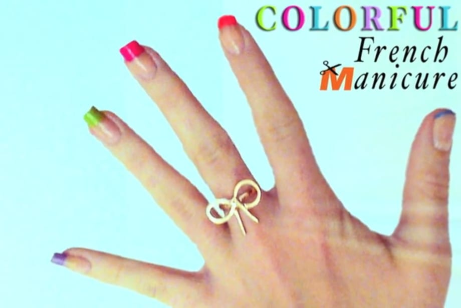 Colorful French Nail Art