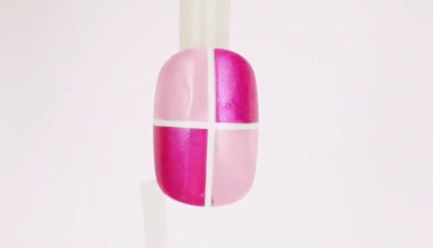 Color Block Nails for Libertine, S/S 2016 Fashion Week