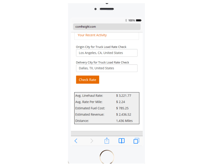 ComFreight Expands Truck Rate Index Tool