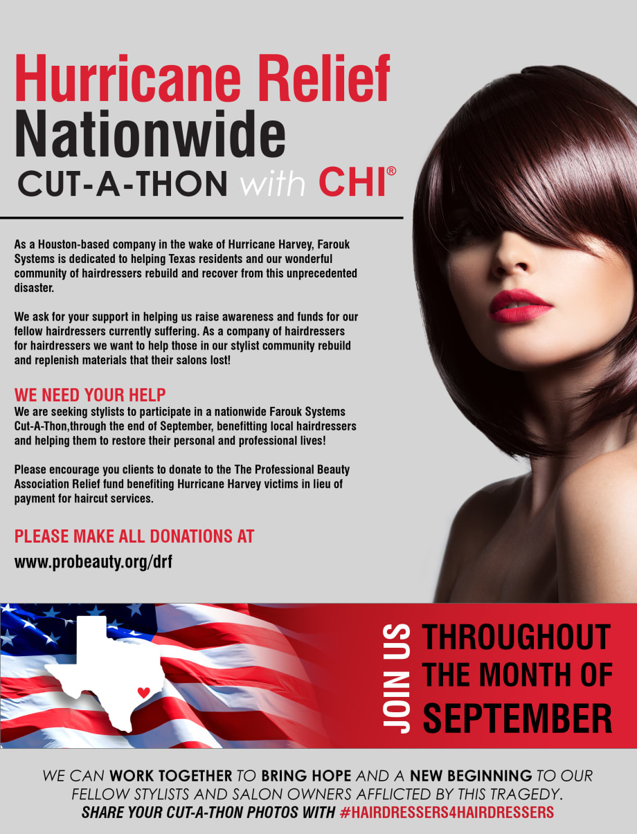 Join Farouk Systems in a Cut-a-Thon to Benefit PBA Disaster Relief Fund