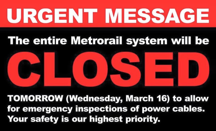 D.C. Metro shuts down rail service for emergency inspections