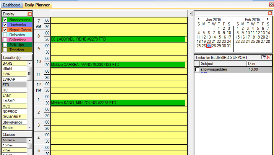 Bluebird Adds Daily Planner Feature