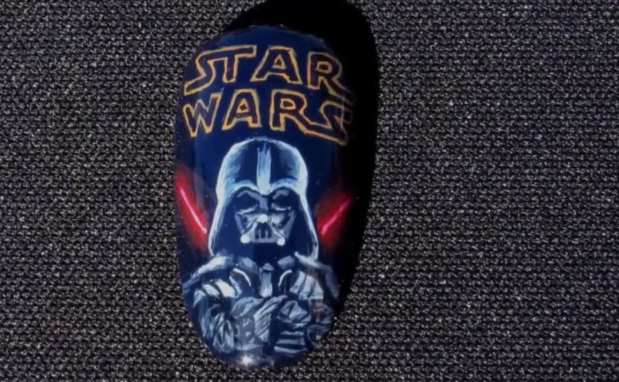 Star Wars Darth Vader Nails (Time Lapse)