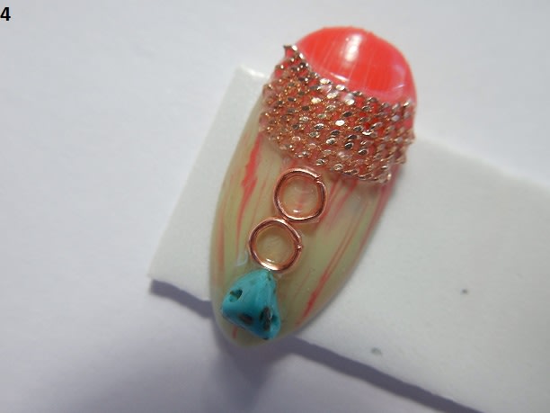 Turquoise Embellished Nail Art