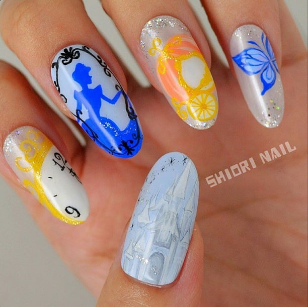 Cinderella-Inspired Nail Art