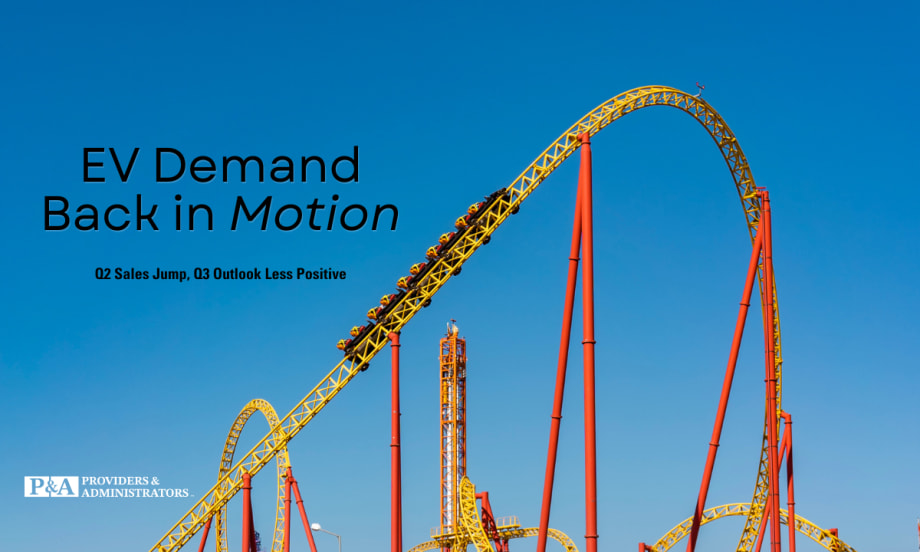 blue sky, yellow and orange rollercoaster with riders going up an incline