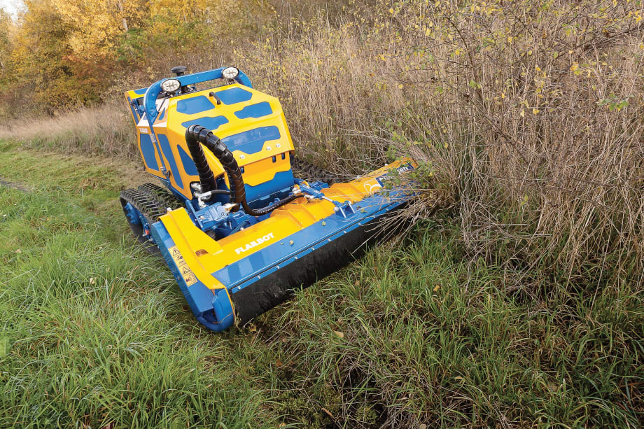 Flailbot Mower Handles Steep Grades with Ease