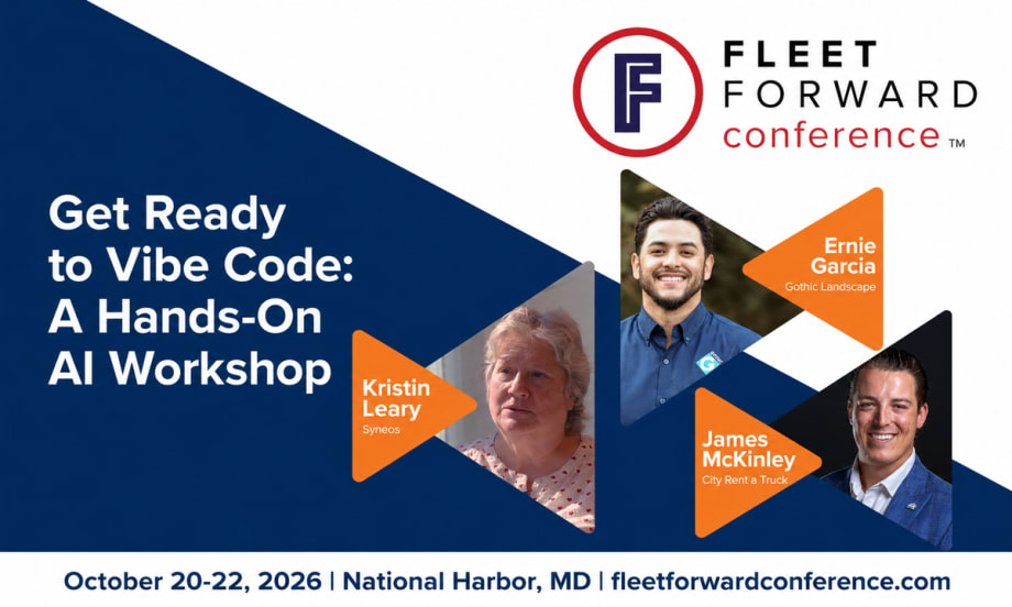 Speaker card for vibe code session at Fleet Forward Conference